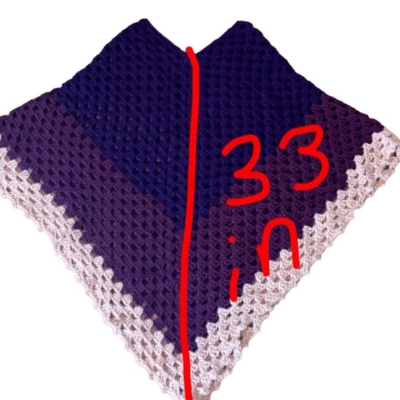 Crochet poncho handmade purple - Picture 4 of 8